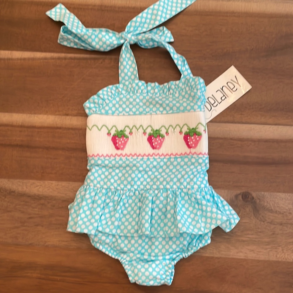 NWT Baby Girls Smocked Bathing Suit 3Months